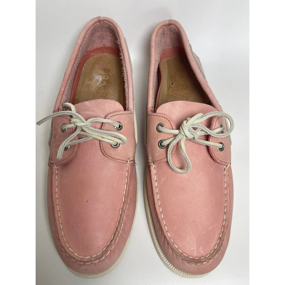 Sperry Top-Sider Authentic Original Men 12 M Pink Leather Boat Shoes Resort